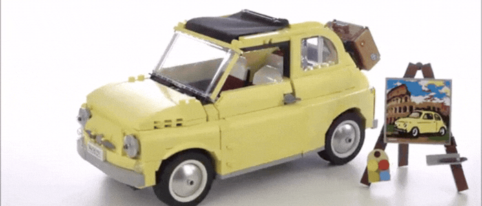 Detalhes da montagem do Fiat 500 em blocos