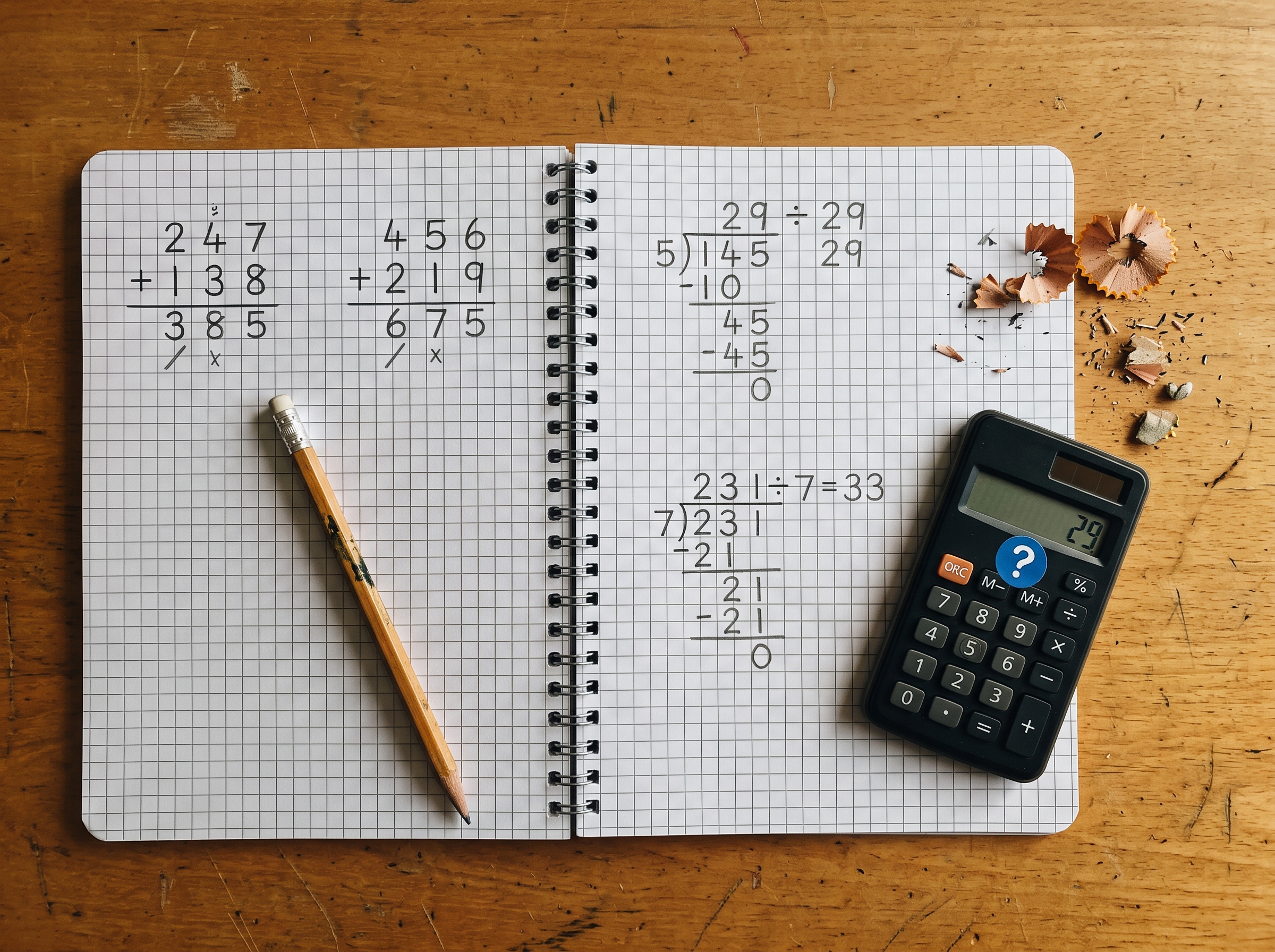 Foto: Caderno Escolar vs Calculadora